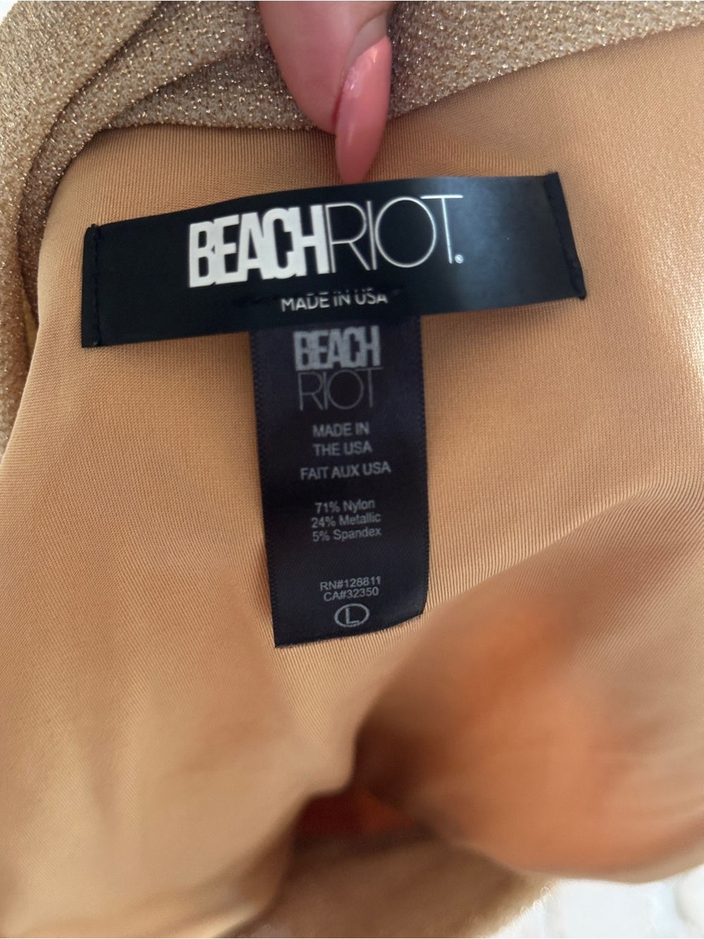 Gold Shimmer Bikini Set - Beach Riot - Picture 10 of 11
